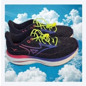 Mizuno Wave Rider 29 Womens 8.5 Running Shoes Navy Purple Pink J1GD25032